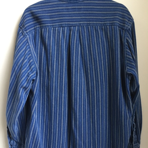 Vintage Demin Button Down with Stripes - Picture 2 of 4